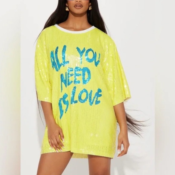 Fashion Nova Dresses & Skirts - Fashion Nova Yellow Sequin Dress